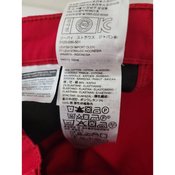 Levi's 508 Red Regular Taper Black Patch Jeans Men's Sz W32 L30 - Picture 7 of 8